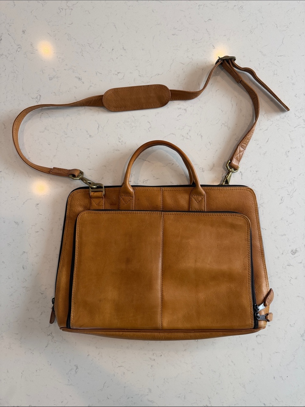 Leather Laptop/Briefcase Shoulder Bag